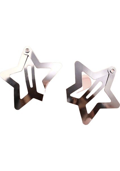 10/25/50/100/200PCS Y2K Gümüş Yıldız Saç Klipleri Kızlar Için Metal Snap Klip Saç Tokaları Ettes Saç Kavrama Jewel Saç Aksesuarları Renk: 200PCS (Yurt Dışından)