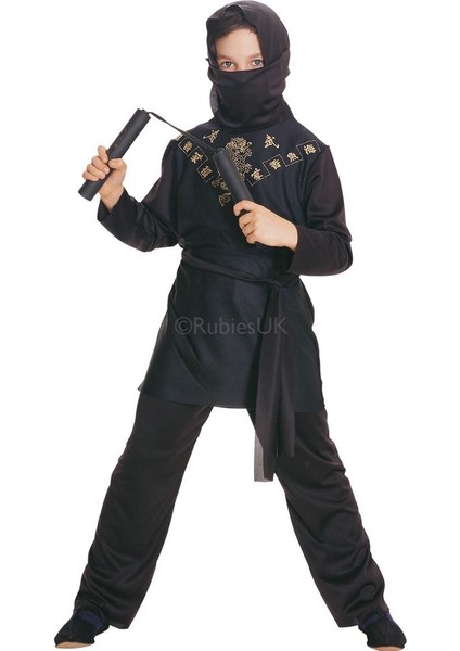 Siyah Ninja Çocuk Kostümü Klasik 5-6 Yaş fiyatları