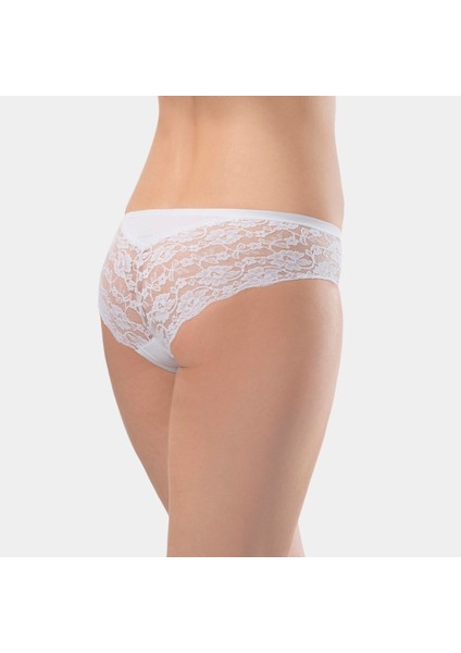 Kadın Likralı Dantelli Bikini (2'li Paket) 956/BEYAZ