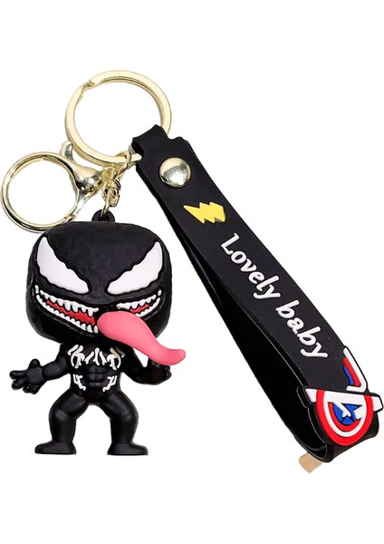 Mınıso Sevimli Anime Venom Bebek Anahtarlık Guardian Anahtarlık Araba Anahtar Dekorasyon Erkekler ve Kadınlar Sırt Çantası Asılı Parti Festivali Hediye (Yurt Dışından)