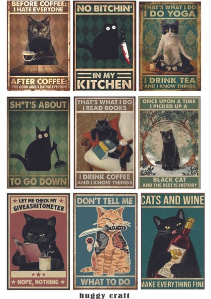 Cats Kedi Mizah ve Pul Temalı 4lü Laptop Tablet Telefon Defter Sticker Set fırsatları