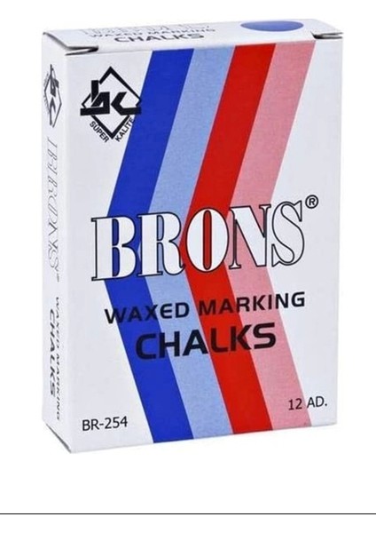 Brons BR-254 Tebeşir 12'li Kutu Mavi