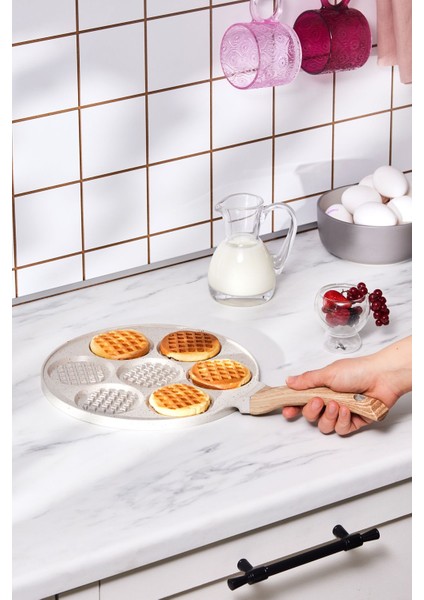Mutfaksever Biogranit Döküm Waffle Pankek Tava 26 cm