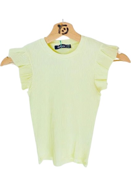 Kız Çocuk T-Shirt Kaşkorse Kolsuz T-Shirt Sarı 7-8 Yaş