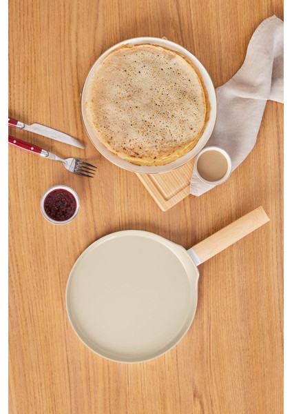 Swiss Crystal Almond Cream Indüksiyon Tabanlı Pankek Tava 25 cm fiyatları