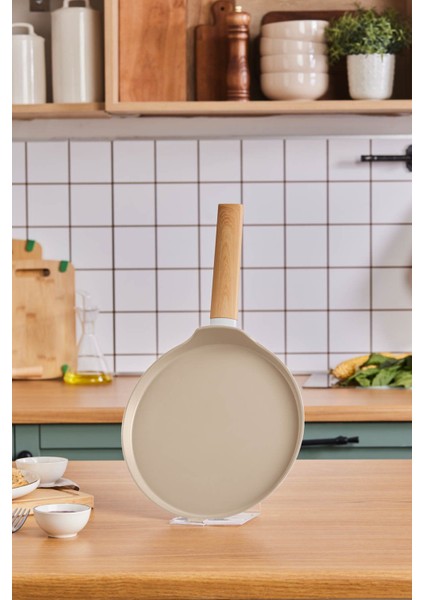 Swiss Crystal Almond Cream Indüksiyon Tabanlı Pankek Tava 25 cm modelleri