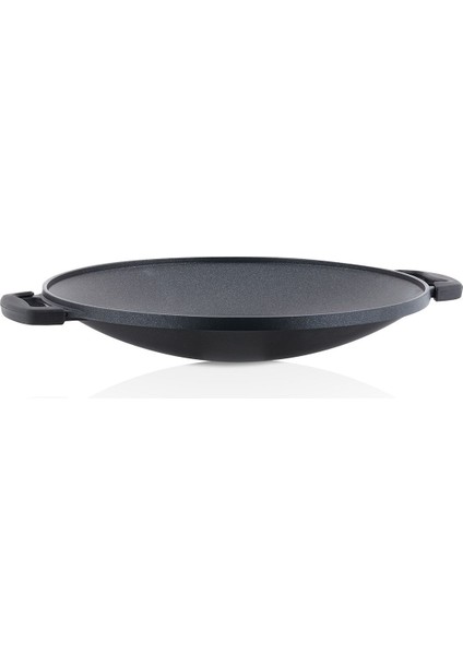 Granit Döküm Cam Kapaklı Sac Kavurma ve Gözleme Tava Siyah 34 cm modelleri