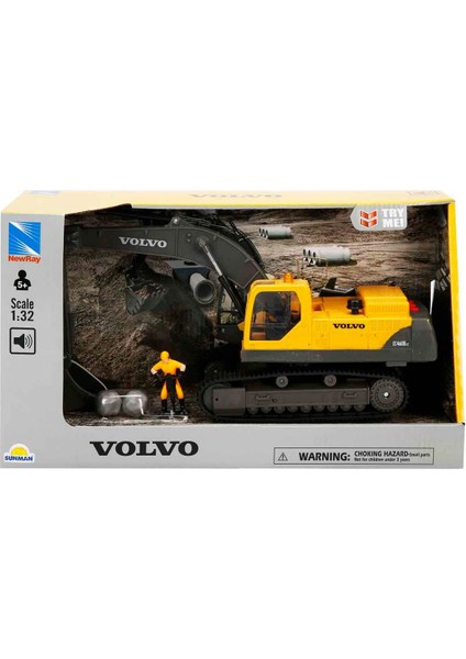 1:32 Sesli ve Işıklı Volvo Ekskavatör