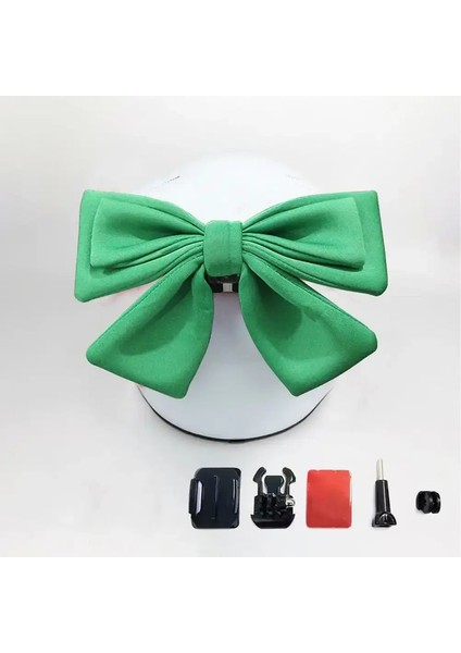 Sevimli Motosiklet Kaskı Hızlı Dismantling Bowknot Dekorasyon Elektrikli Bisiklet Kask Vücut Pamuk Yay Dekorasyonu Kız Kadınlar Renk: Koyu Yeşil (Yurt Dışından)
