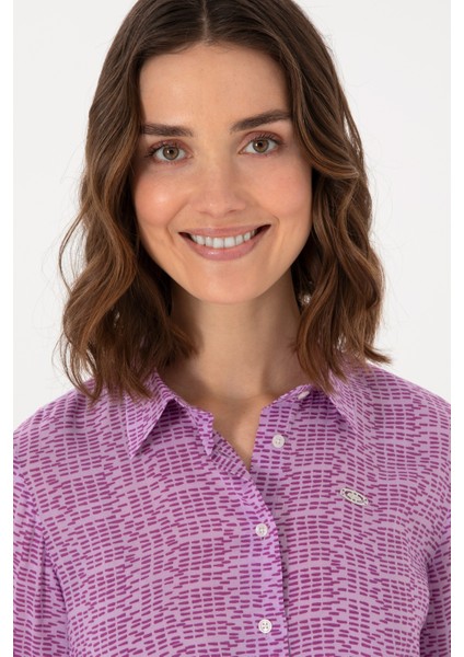 Kadın Mor Gömlek Desenli 50306433-VR038 fiyatları