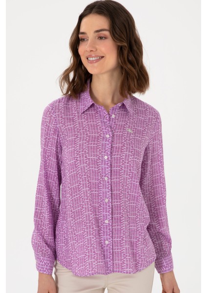Kadın Mor Gömlek Desenli 50306433-VR038 modelleri