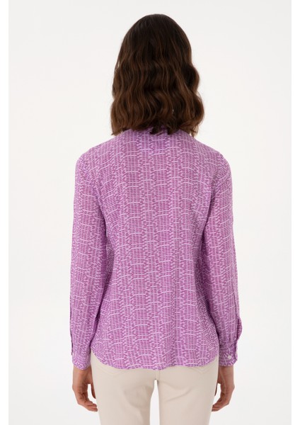 Kadın Mor Gömlek Desenli 50306433-VR038 indirimleri