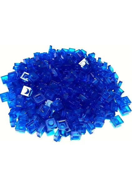 100PCS Şeffaf 1x1 Nokta Ince Tuğla Küçük Parçacıklar Yapı Taşları Şeffaf Parçalar Iki Boyutlu Kod Eğitimi Çocuk Rafı: Mavi (Yurt Dışından)