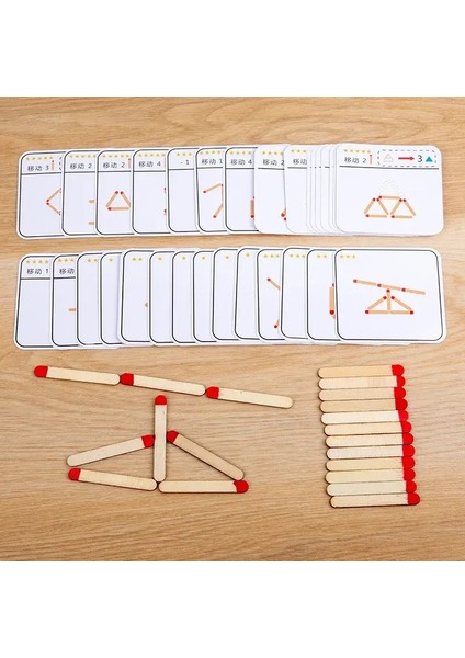 Montessori, Bulmacalar Oyun Ahşap Oyuncaklar Diy Matematik Geometri Board Oyunu Düşünme Maç Maç Eğitimi Kidscolor Için Eğitim Oyuncakları: Matchstick Bulmaca (Yurt Dışından)