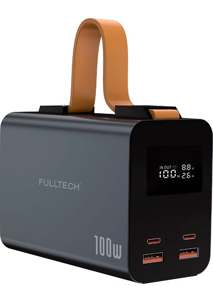 Fp-12 30.000MAH 100W Hızlı Şarj Powerbank - 5 Portlu, LED Ekranlı ve Taşınabilir Lamba Özellikli