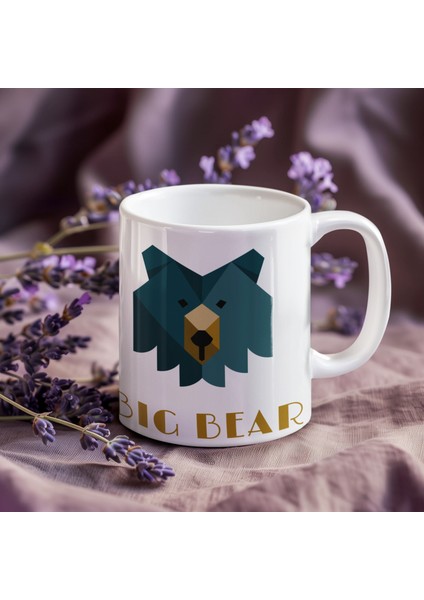 Big Bear Tasarımlı Sublimasyon Porselen Kupa - 300 ml - Baskılı Kupa Bardak