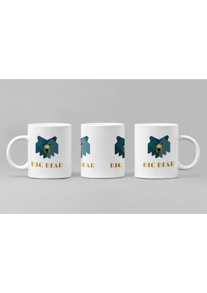 Big Bear Tasarımlı Sublimasyon Porselen Kupa - 300 ml - Baskılı Kupa Bardak