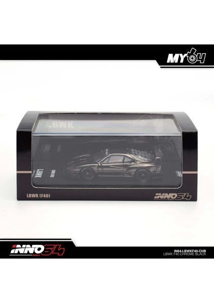 Inno 1/64 Lbwk F40 Chrome Black (Chase Car Included) IN64-LBWKF40-CHB