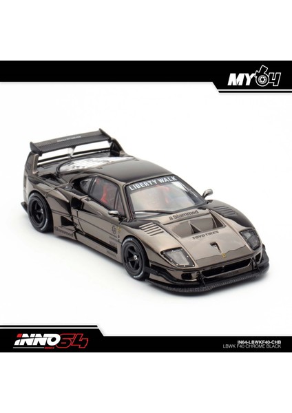 Inno 1/64 Lbwk F40 Chrome Black (Chase Car Included) IN64-LBWKF40-CHB