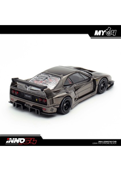 Inno 1/64 Lbwk F40 Chrome Black (Chase Car Included) IN64-LBWKF40-CHB