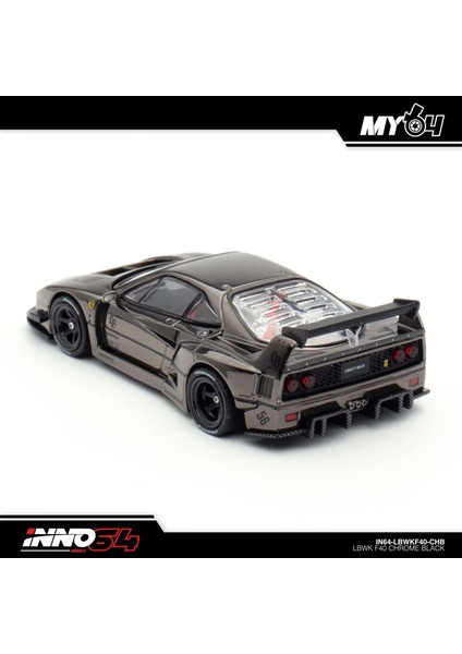 Inno 1/64 Lbwk F40 Chrome Black (Chase Car Included) IN64-LBWKF40-CHB