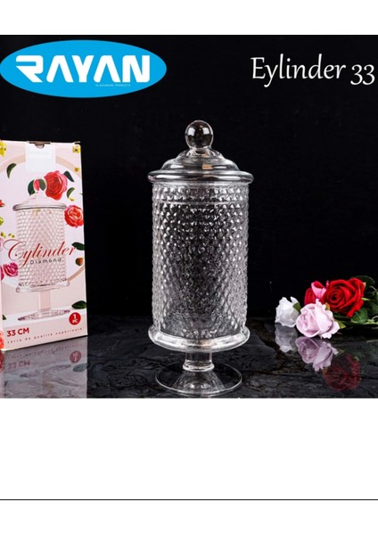 Diamond 33 cm Ayaklı Noktalı Fanus Şekerlik NEMERE-82638