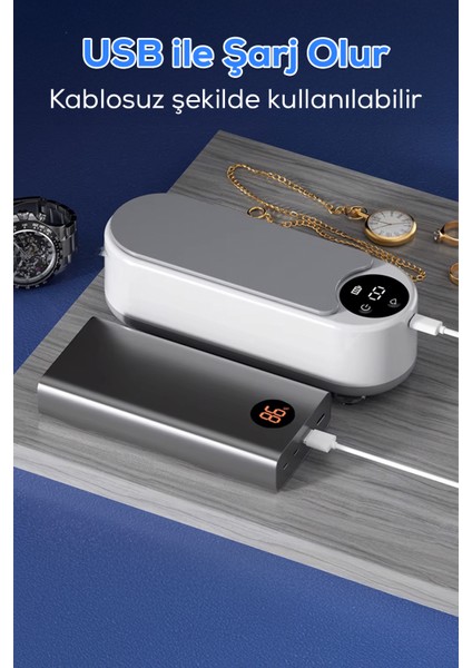 Ultrasonik Temizleyici - Mücevher Gözlük ve Küçük Eşyalar İçin Güçlü Temizlik
