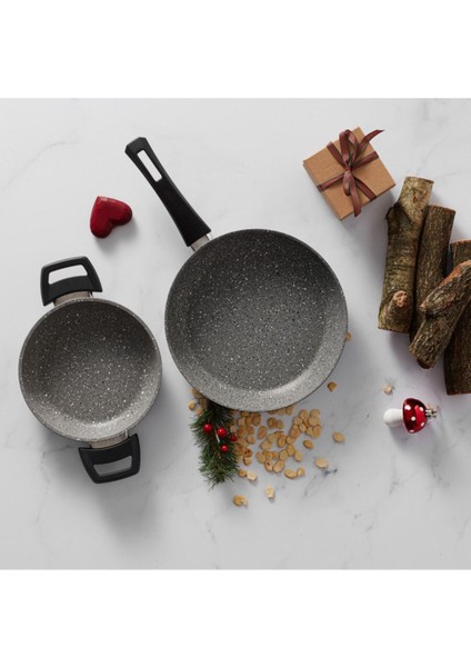 Gris Bio Granit Tava ve Sahan Seti modelleri