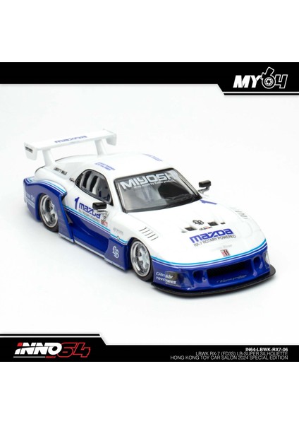Inno 1/64 Mazda Rx7 (FD3S) Lb-Super Sılhouette Hong Kong Toy Car Salon 2024 Special Edition IN64-LBWKRX7-06