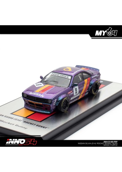 Inno 1/64 Nissan Silvia (S14) Boss "rocket Bunny" Purple IN64-S14B-PRP