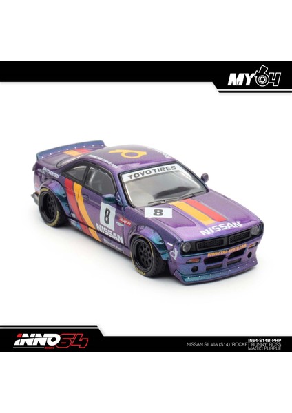 Inno 1/64 Nissan Silvia (S14) Boss "rocket Bunny" Purple IN64-S14B-PRP