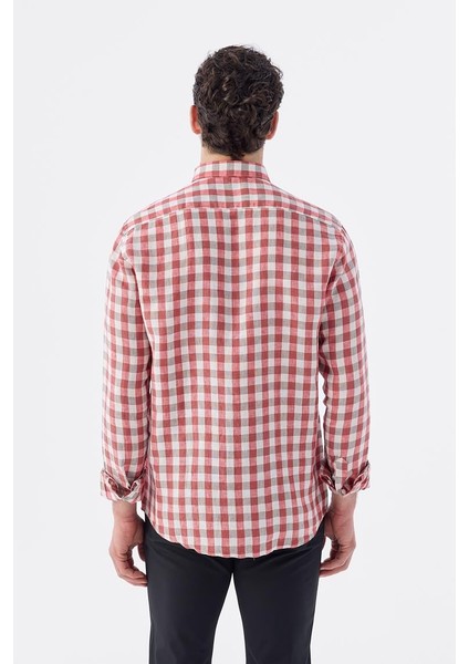 Kirmizi Comfort Fit Normal Yaka Gömlek fırsatları