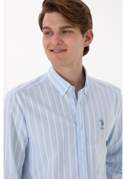 Erkek Mavi Gömlek Desenli 50306347-VR036 fiyatları