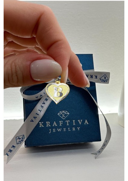 14 Ayar Altın B Harfli Nostaljik Kalp Kolye Ucu fırsatları