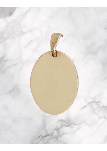 14 Ayar Altın Oval Plakalı Kolye Ucu fiyatları