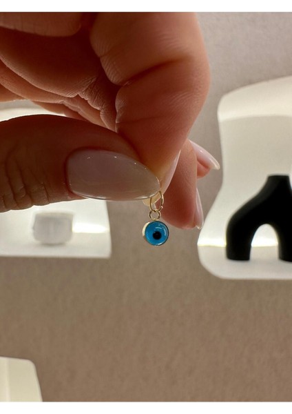14 Ayar Altın Mini Mavi Göz Boncuk Kolye Ucu fırsatları