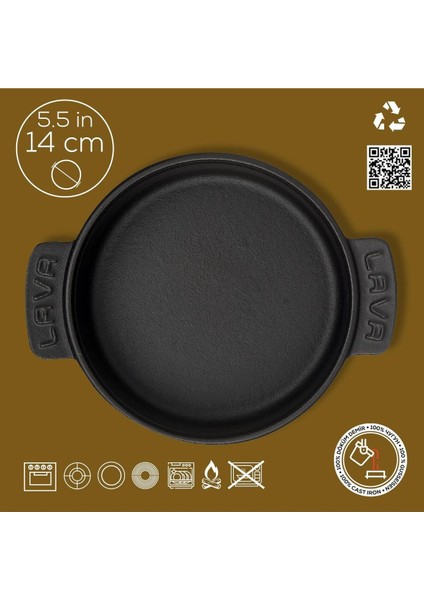 Döküm Yuvarlak Güveç Kabı Döküm Demir Yekpare Çift Kulplu ÇAP(Ø)14CM. modelleri