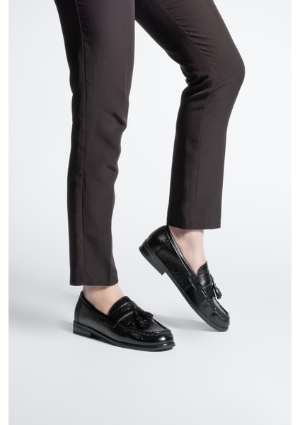 Kadın Loafer Püsküllü Günlük Ayakkabı Loriza Siyah