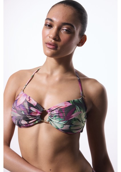 Briella Çiçekli Straplez Bikini Üstü