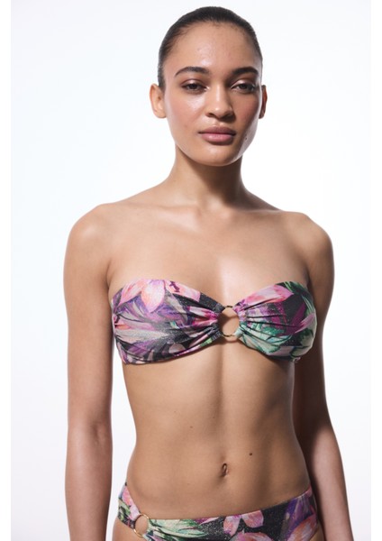Briella Çiçekli Straplez Bikini Üstü