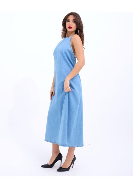 6771 Kot Elbise-Mavi