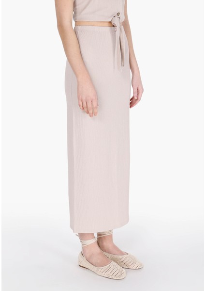 Slim Fit Düz Kadın Bej Etek fırsatları
