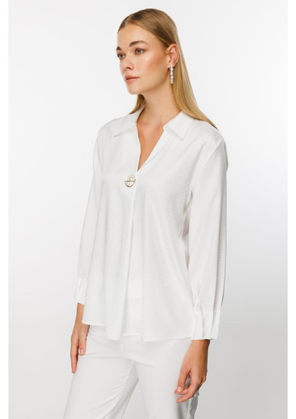 1536 Modailgi Kolları Nervürlü Puan Jakarlı Bluz modelleri