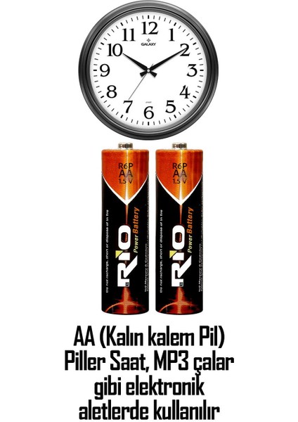 Rio 8li Aa R6P Kalın Kalem Pil Saat Pili Çinko Karbon Pil Zn-C 1.5V