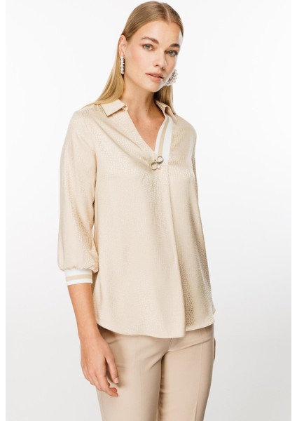 1525 Modailgi Ribanalı Puanlı Jakar Bluz modelleri