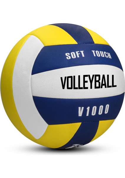 Semi-Pro Voleybol Topu Lamineli Beton Zemin Softtouch Iç-Dış Mekana Uygun 8 Panel Sarı-Mavi V1000