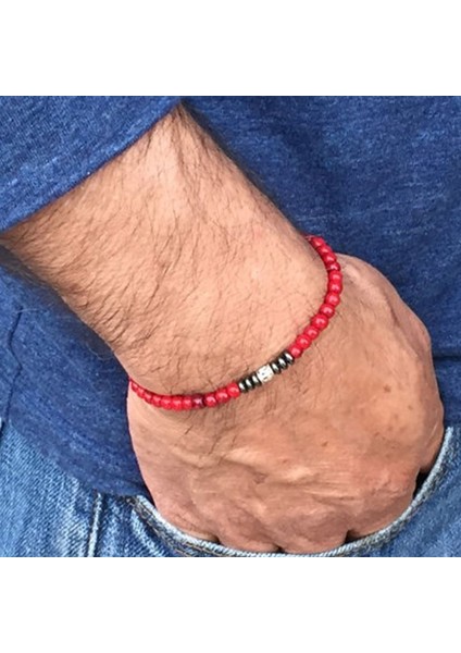 B22 Erkek Bileklik Inci Erkek Siyah Oniks Haçlı Boncuklu Bileklik Erkek Bilezik (Yurt Dışından)