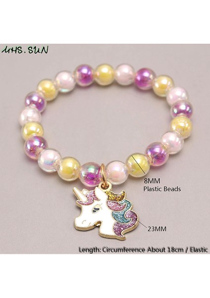 3 Adet Aynı Mhs.sun Unicorndenizkızı Şansı Boncuk Bilezikler Sevimli Bebek Kızlar Plastik Boncuk Bilezikler Parti Takıları Çocuklar Için Hediye (Yurt Dışından) modelleri