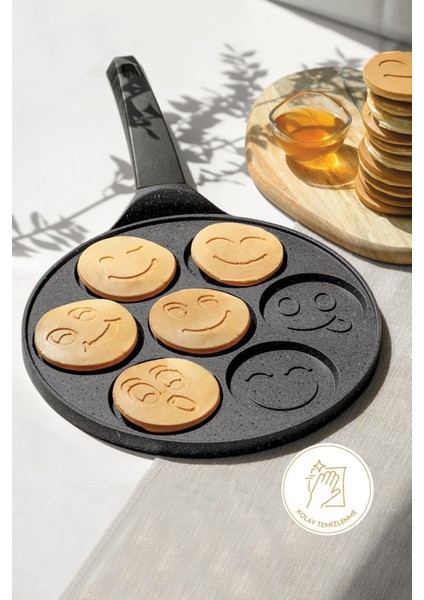 Siyah Alüminyum Döküm 27 cm Krep Tavası