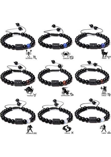 Boğa Burcu 12 Burç Takımyıldızı Çiftleri Bileklik Doğal Taş Boncuk Örgülü Bileklik Kadın Erkek Arkadaş Doğum Günü Takı Hediyesi (Yurt Dışından) fiyatları
